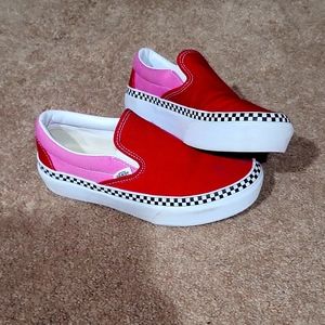 Vans Two Tone Classic Slip On Platform Shoes Sz 6.5 womens.